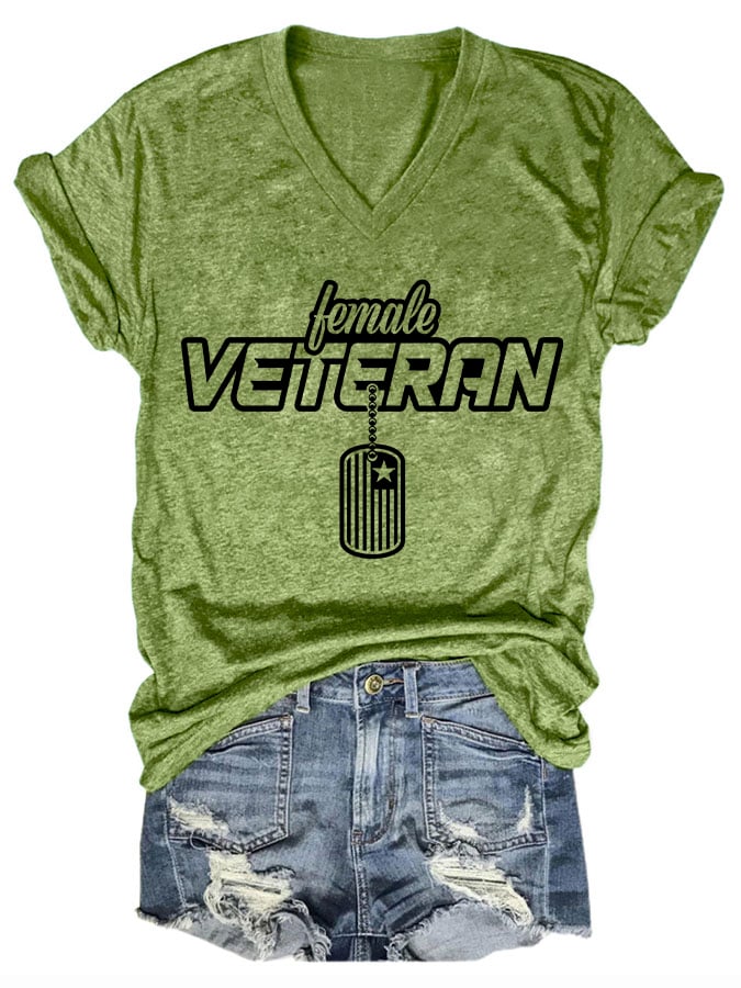 Women's "Female Veteran" Print T-Shirt
