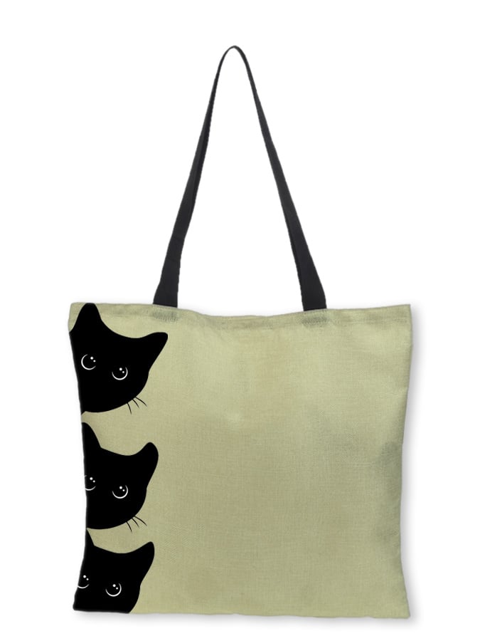 Halloween cute peeking three little black cats candy bag