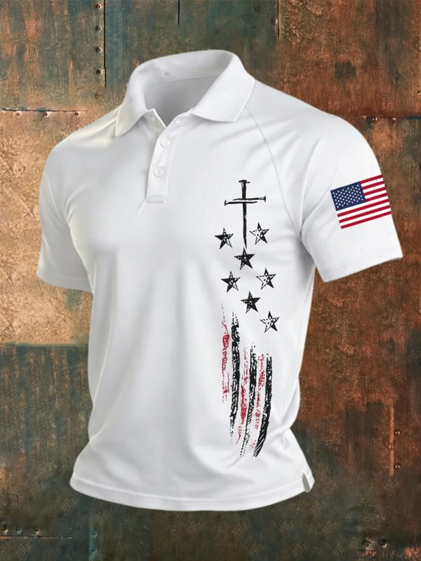 Men's casual waffle Patriot Polo