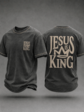 Men's Christian Jesus Is King Cross Short-sleeved T-shirt