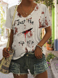 Women's Just The Tip Tip Print V Neck T-shirt