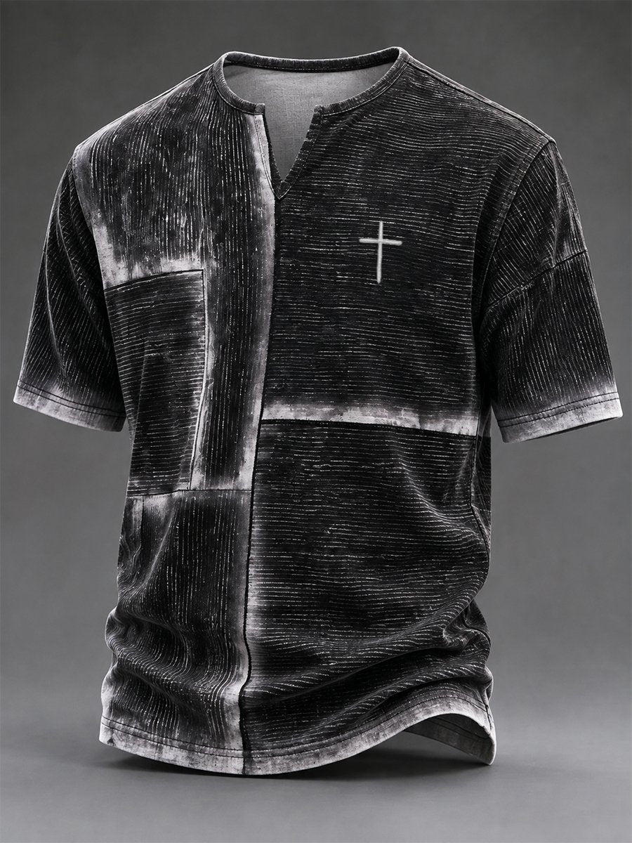 Men's Vintage Faith Faux-Linen T-shirt
