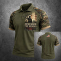 Remember The Heroes 9/11 2001 Memorial Military Polo Shirt Courage Sacrifice Honor