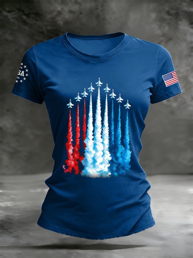 Women's US 250 – Red, White & Blue Sky Tribute Print Shirt