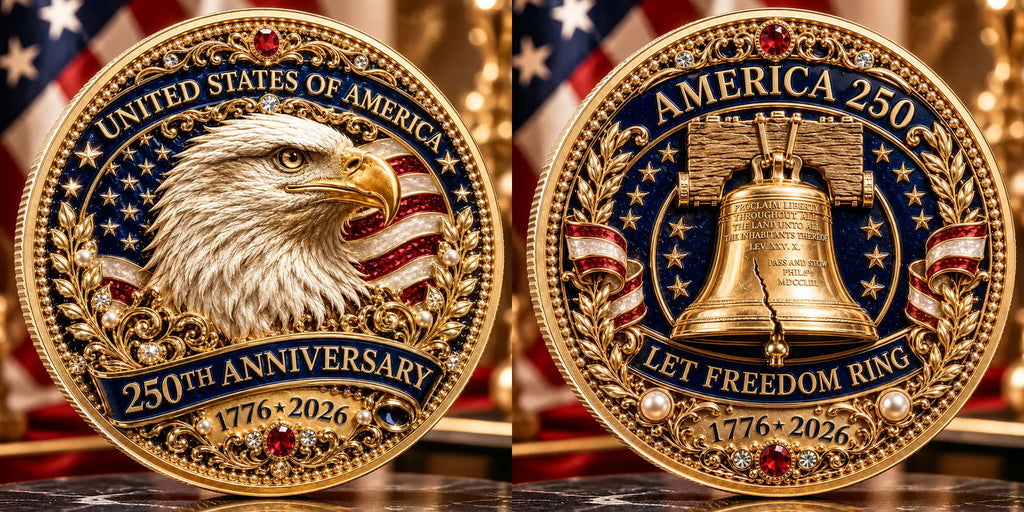 America 250 Commemorative Metal Medal 1776–2026