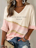 Women's  Retro  Faith Print T-shirt