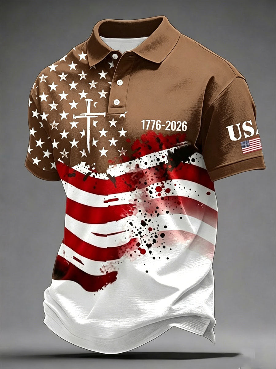 Men'S Independence Day Faith Casual Polo Shirt
