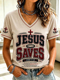 Women'S Casual "Faith" Print T-Shirt