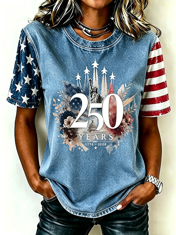 Women'S Casual Patriotic T-Shirt