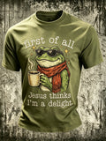 Men's Fun Frog-Print Top