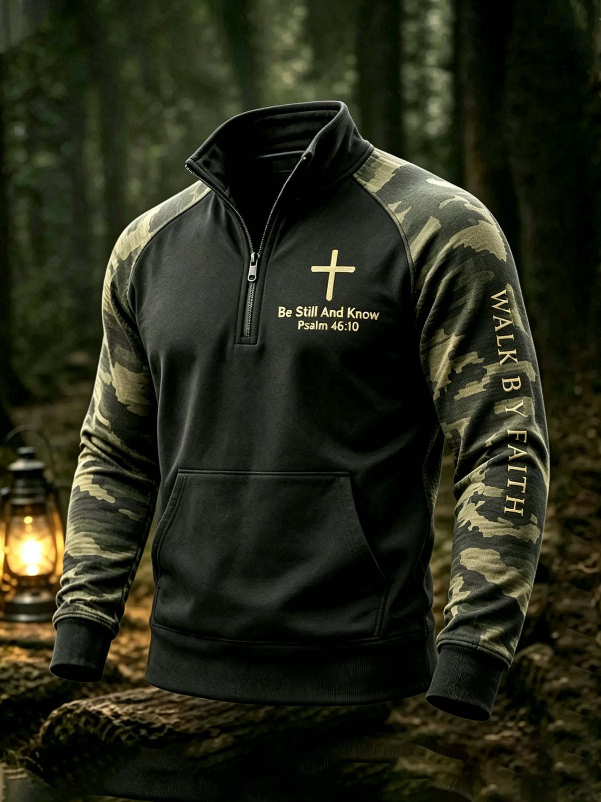Men's Faith Cross Camo Art Sweatshirt
