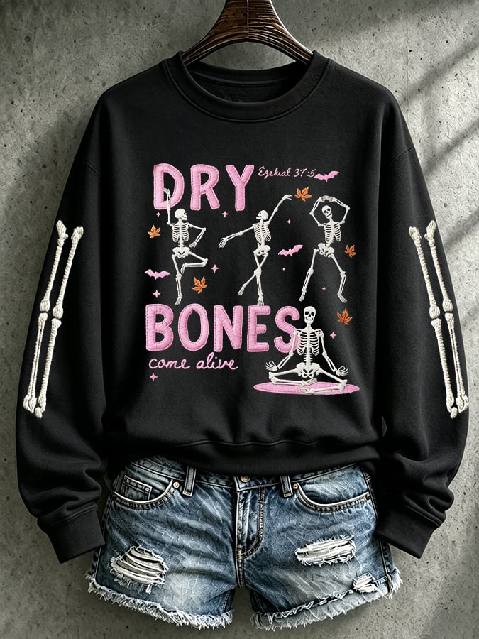 Women's Casual Printed Long-Sleeve Sweatshirt