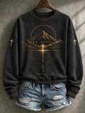 Women's Retro  Be Still And Know  Print Hoodie