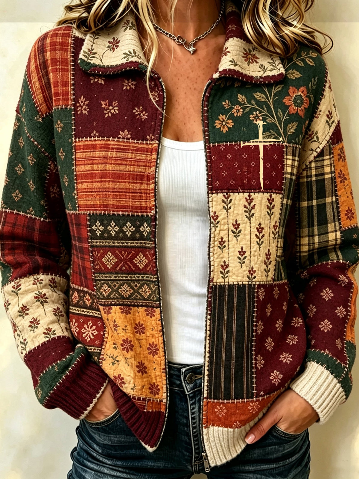 Women's Vintage Floral Print Casual Cardigan