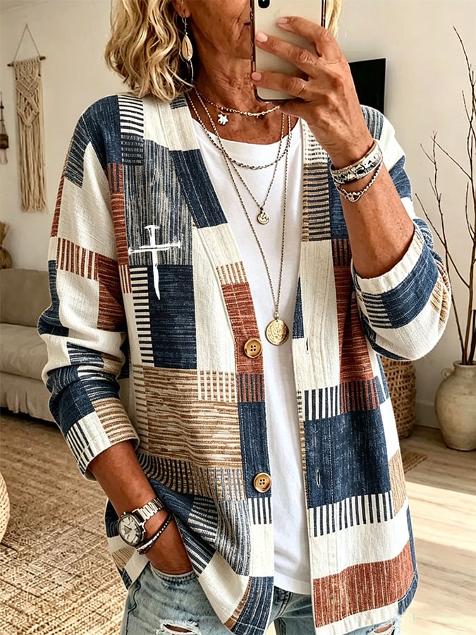 Women's Casual Printed Cardigan