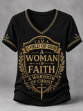 Women's Casual Faith Floral Printed T-Shirt