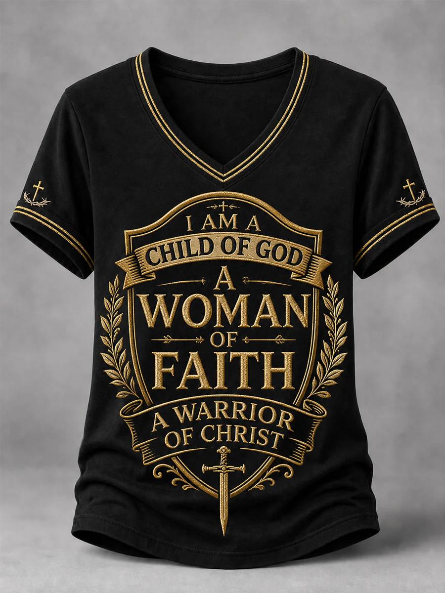 Women's Casual Faith Floral Printed T-Shirt