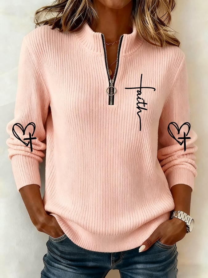 Women's Retro Faith Printed Sweatshirt