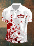 Men's Casual Retro Blood Stain Polo