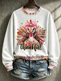 Women's Casual Printed Long-Sleeve Sweatshirt