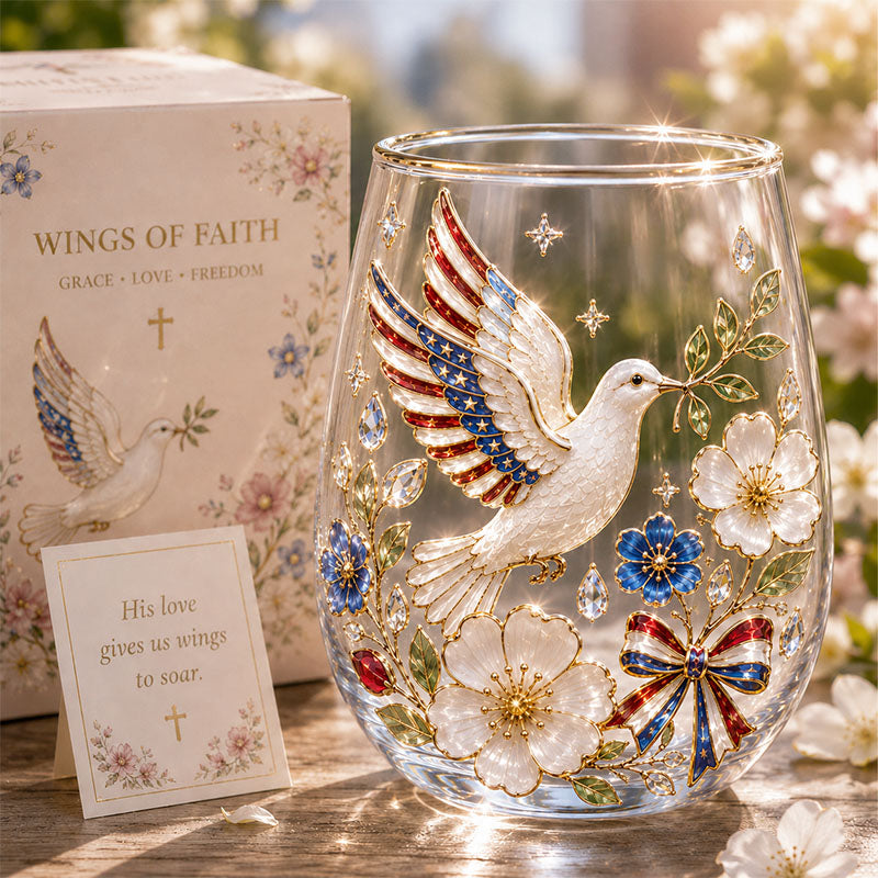 Wings of Faith Dove Glass Gift Set