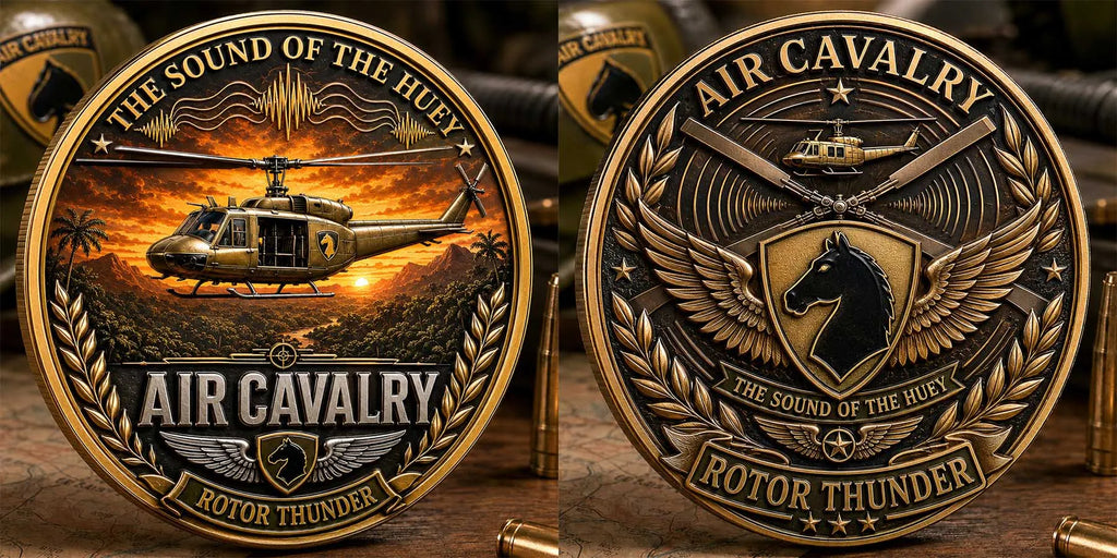 Air Cavalry Huey Helicopter Commemorative Metal Medal