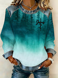Women's Retro Faith Print Sweatshirt