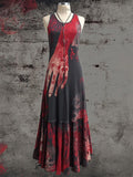 Dark style bloody hand pattern dress