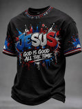 Men's 'God Is Good All The Time' Printed Casual T-shirt