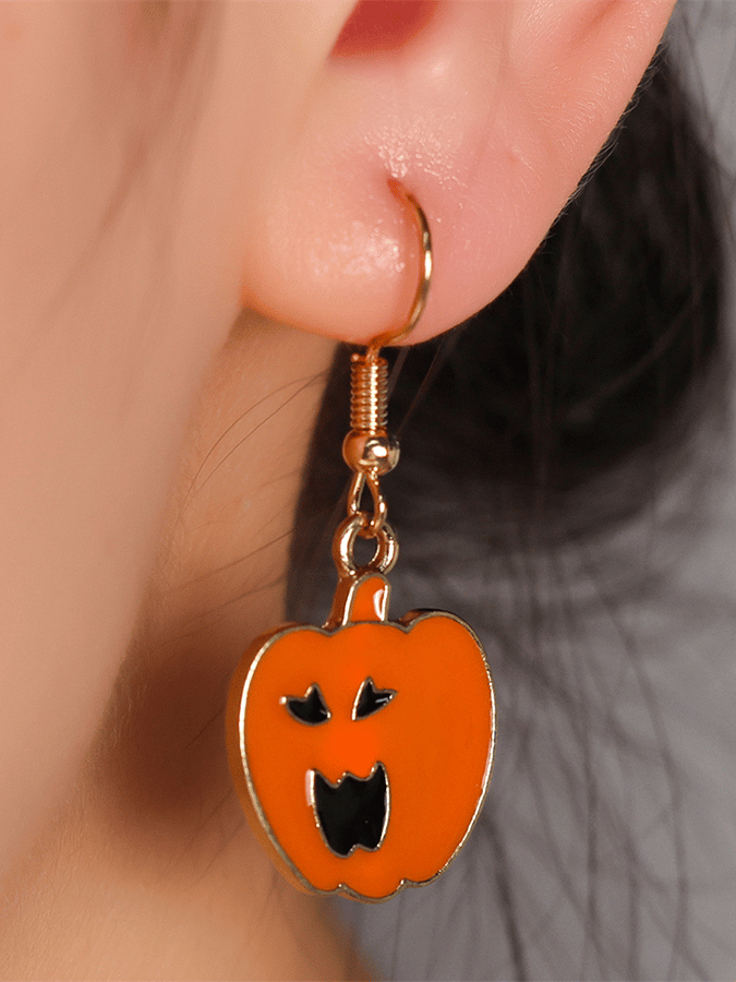 Halloween Pumpkin Element Earrings