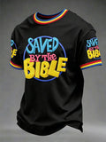 Men's Saved By The Bible Printed Casual T-shirt