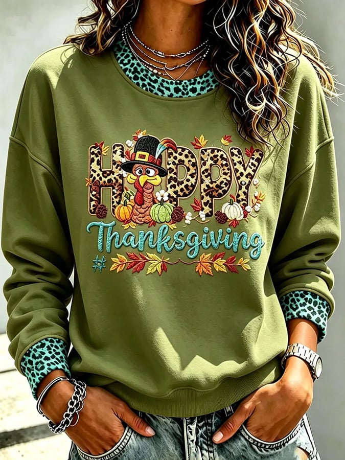 Women's Fun Thanksgiving Turkey Print Top