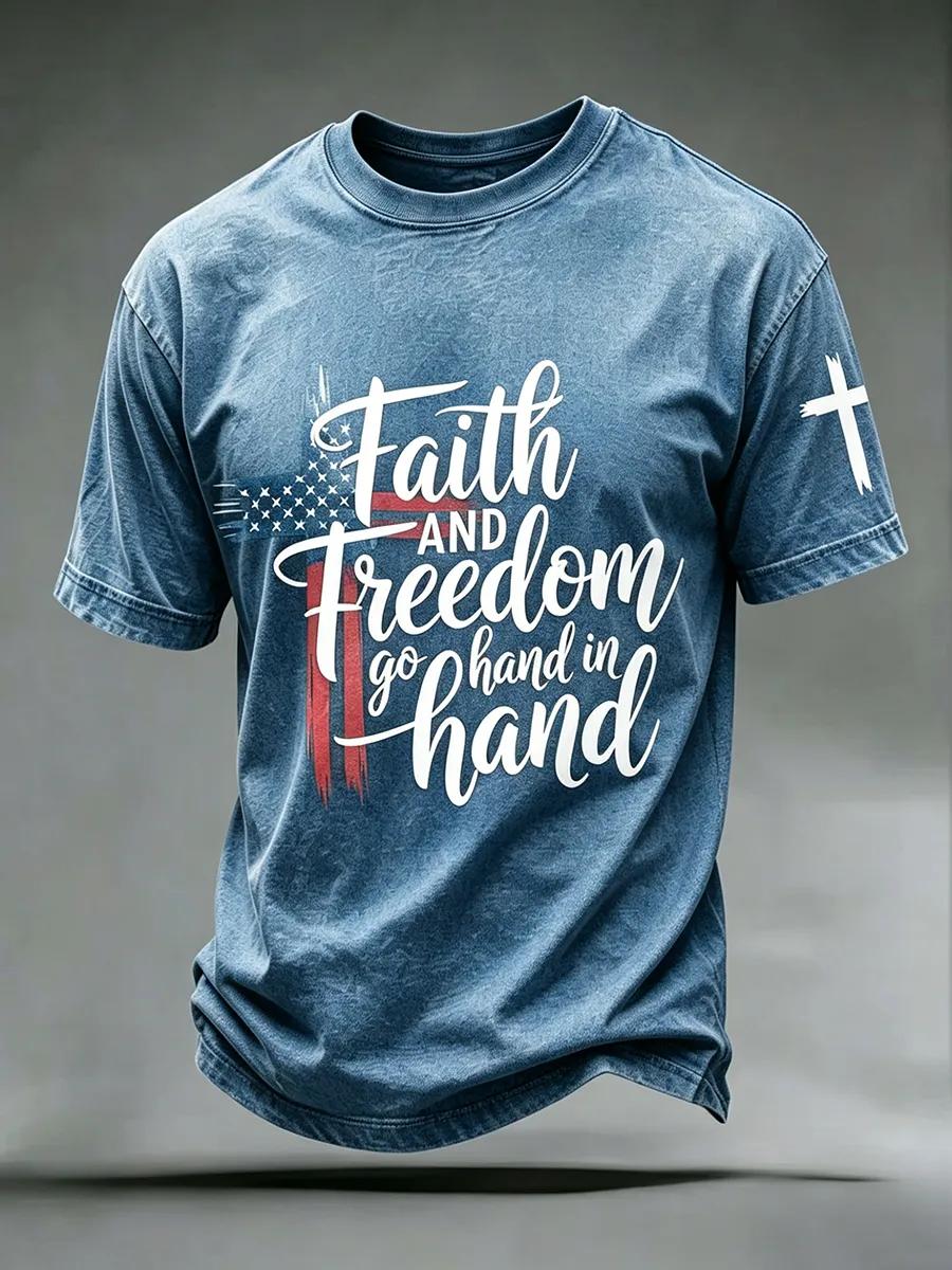 Men's Casual Faith Graphic Print T-Shirt