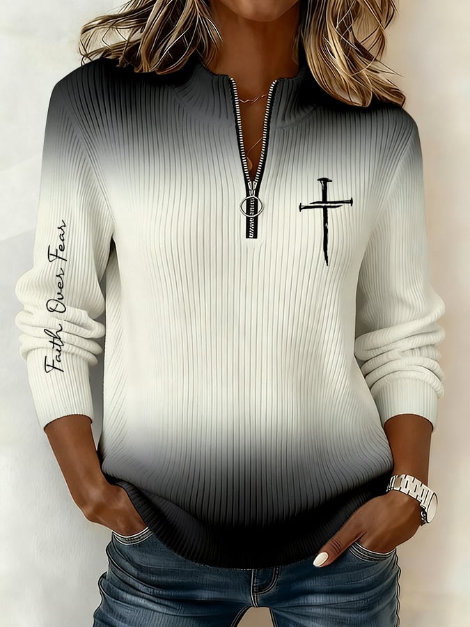 Women's Faith Cross Gradient Sweatshirt