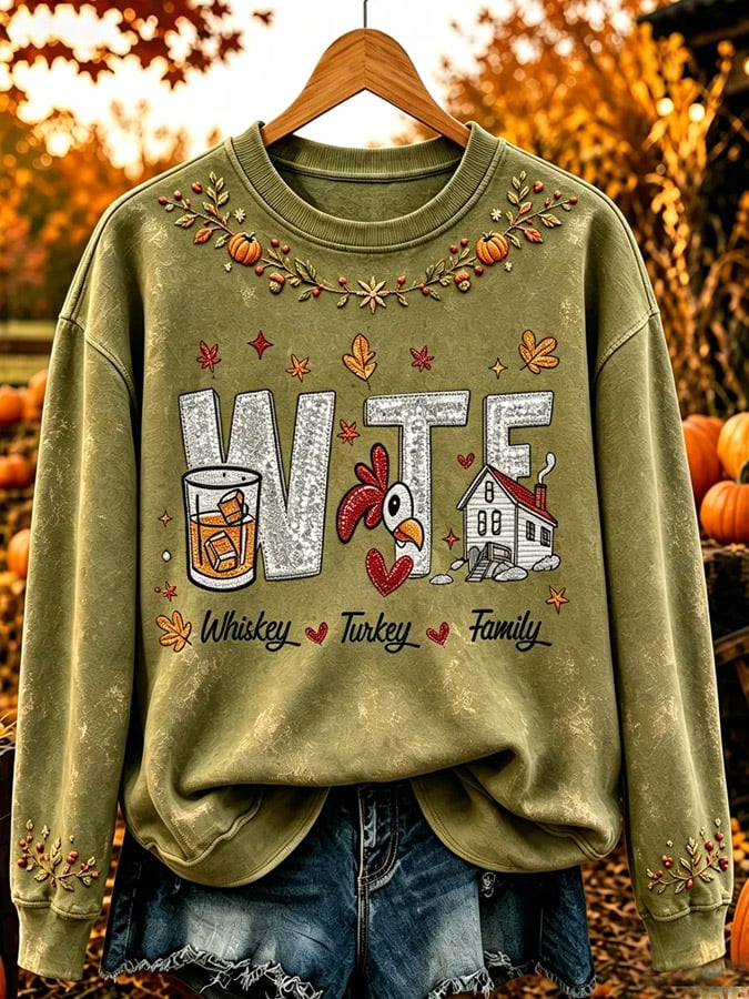 Women's Fun Thanksgiving Print Top