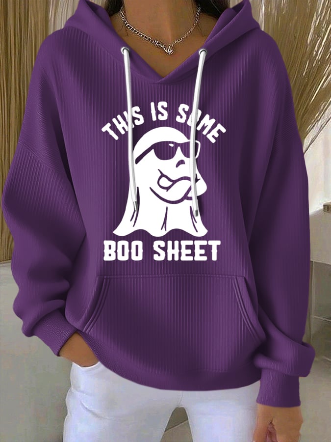 🔥HOT SALE🔥Women's This Is Some Boo Sheet Printed Hoodie