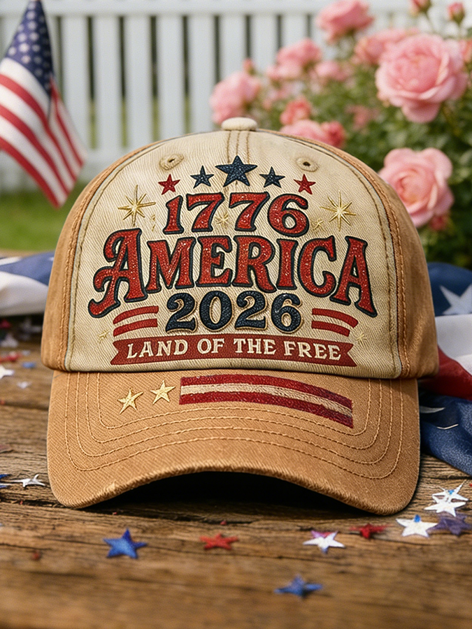 1776-2026 America Land Of The Free Vintage Two-Tone Baseball Cap