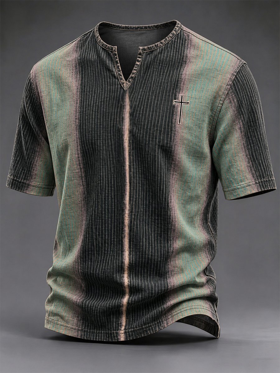 Men's Vintage Faith Faux-Linen T-shirt