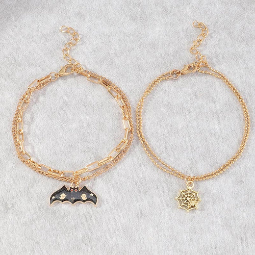 Fashionable And Creative Bat Spider Web Design Bracelet