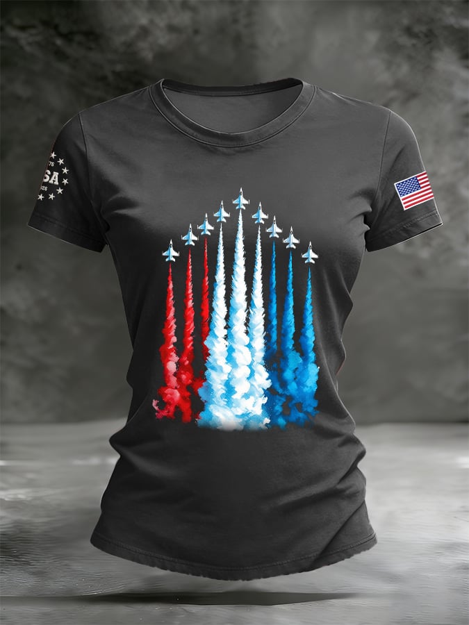 Women's US 250 – Red, White & Blue Sky Tribute Print Shirt