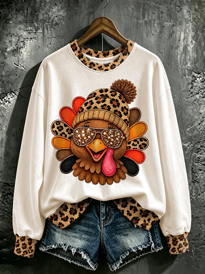 Women's Casual Printed Long-Sleeve Sweatshirt