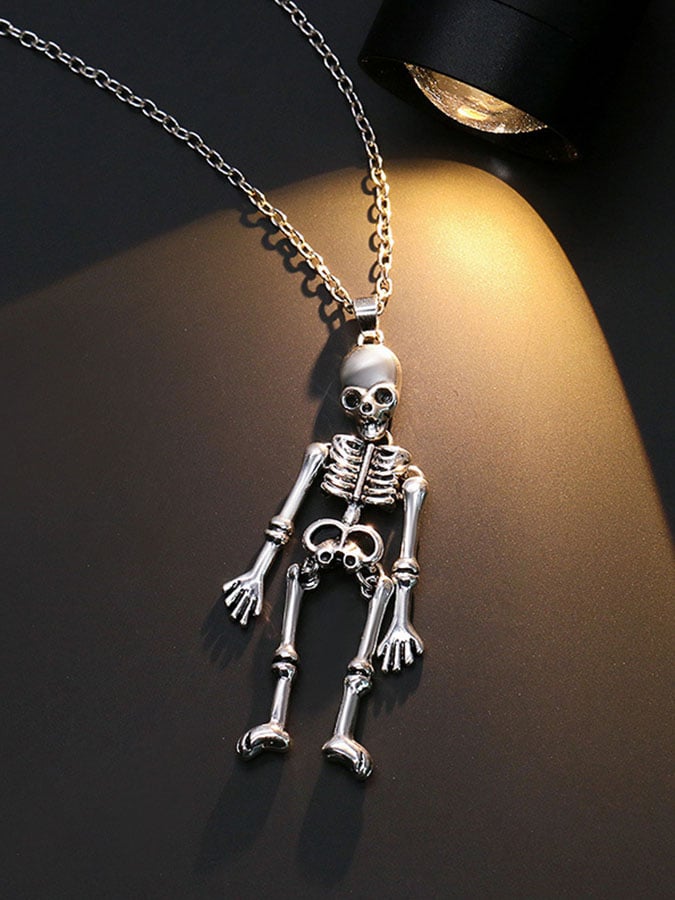 Halloween Human Skeleton Skeleton Ghost Hand Holding Pendant Couple Necklace