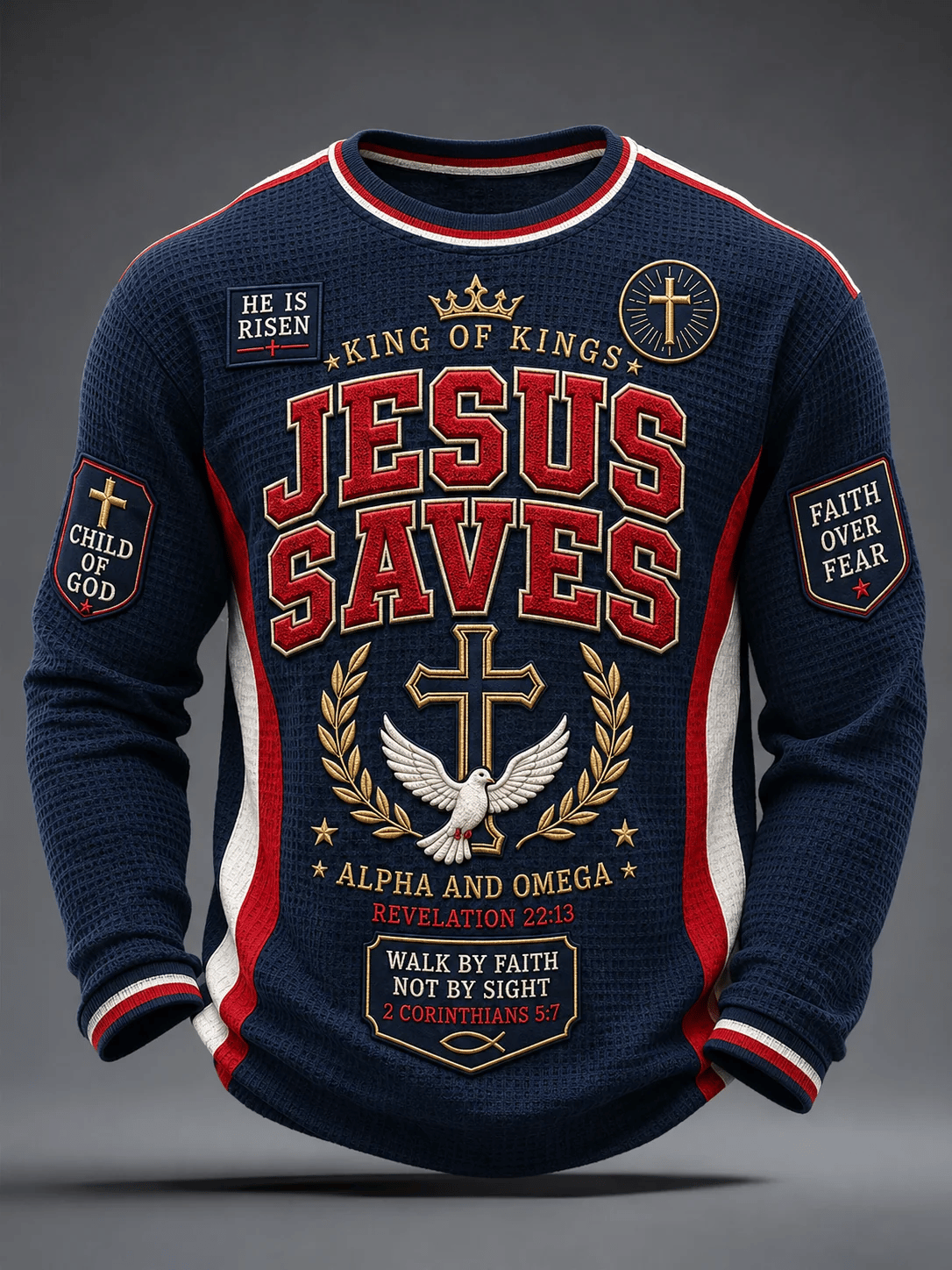 Men's Retro Christian JESUS SAVES Cross Printing  T-Shirts