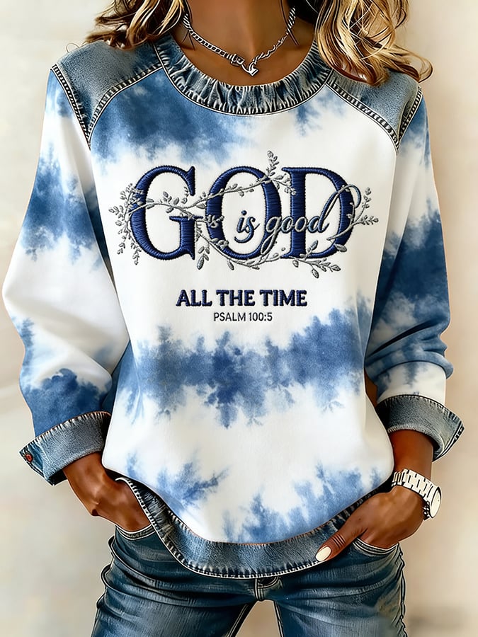 Women's God Is Good All The Time Faith Printed Sweatshirt