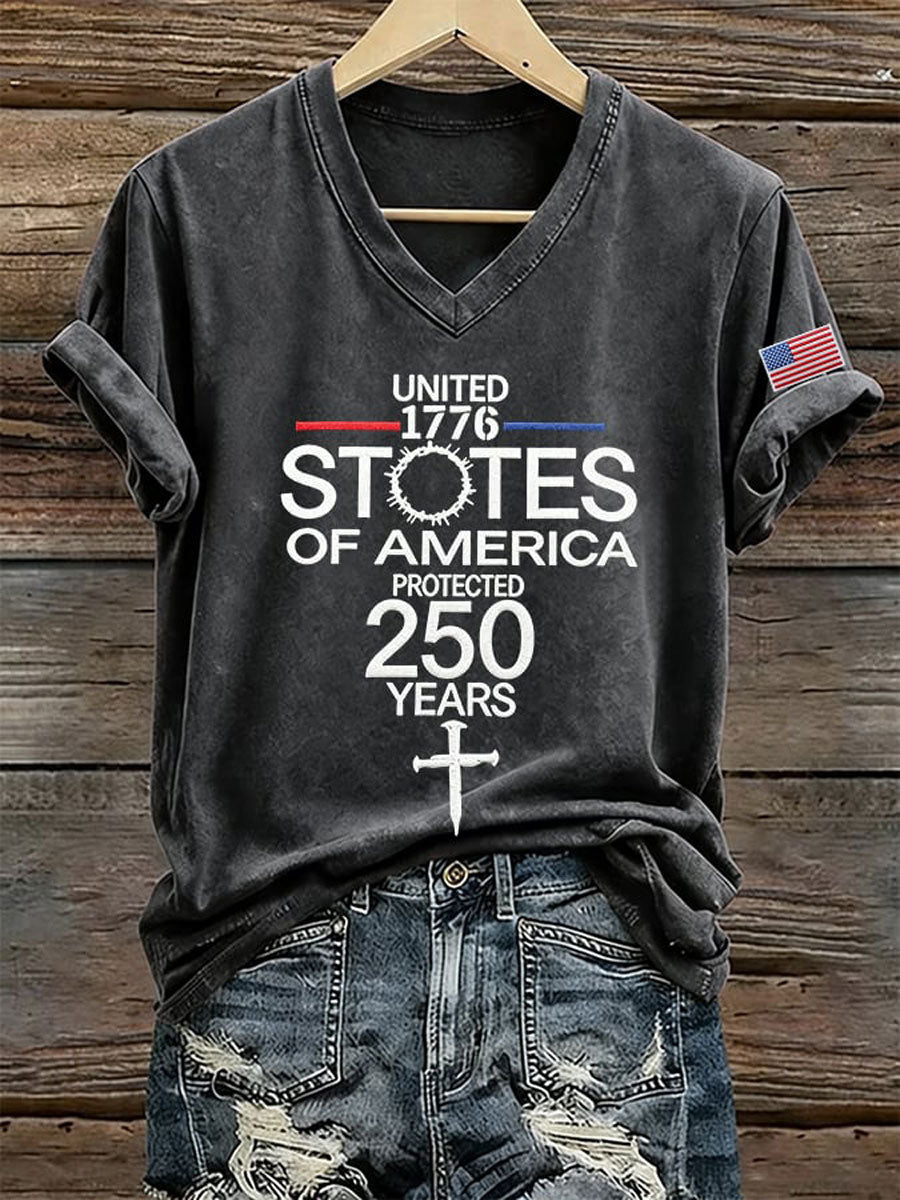 Women's America 250 1776-2026 Freedom Faith Print T-shirt