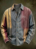 Men's Vintage Geometric Faith Long-Sleeve Shirt