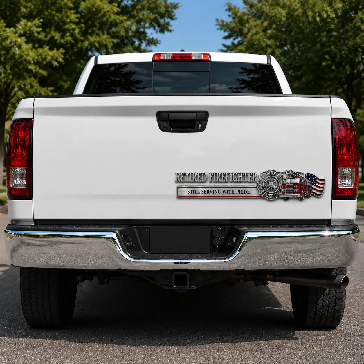 Retired Firefighter Pride Badge Decal â€“ â€ ̃Still Serving With Prideâ€TM Truck & Car Emblem