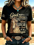 Women's Vintage Western Faith-Print T-Shirt
