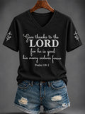 Women's Faith Printed V-neck T-shirt