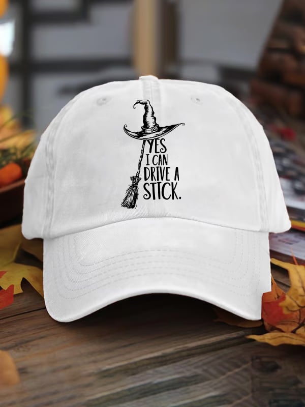 Unisex Vintage Yes I Can Drive A Stick Print Hat